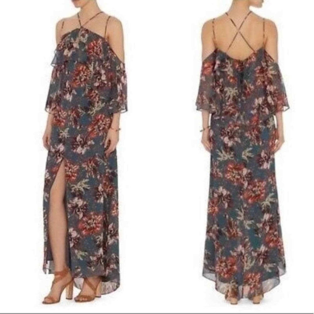 INTERMIX “Aubrey” blue floral maxi dress Size Petite (XS)